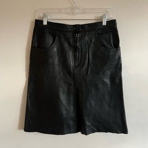 Vintage Black Leather Skirt